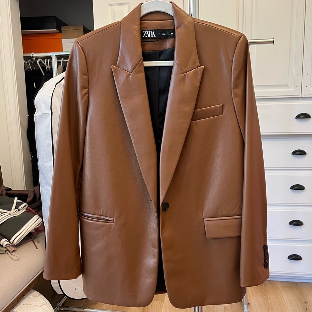ZARA faux leather blazer - size small